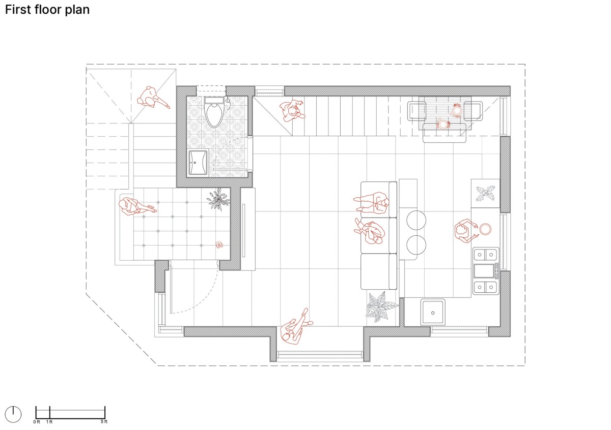 First Floor Plan of The Lego House by AUKH Studio of Design