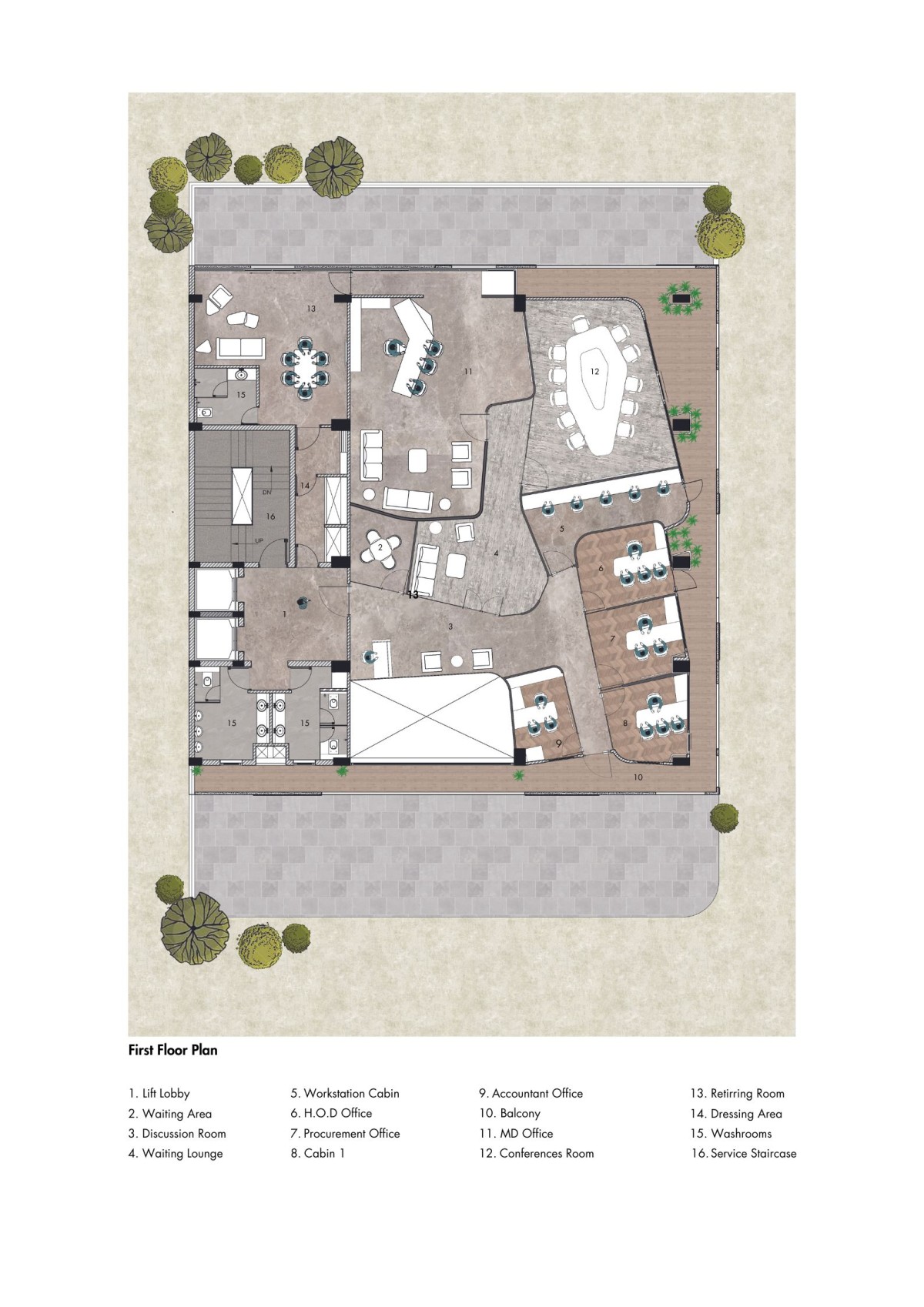 First Floor Plan of Vornoid by Studio Ardete