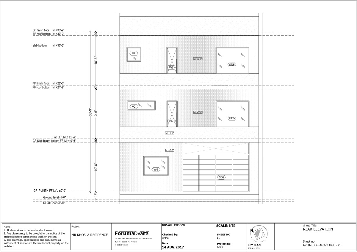 Rear Elevation of The Cucoon House by Forum Advaita