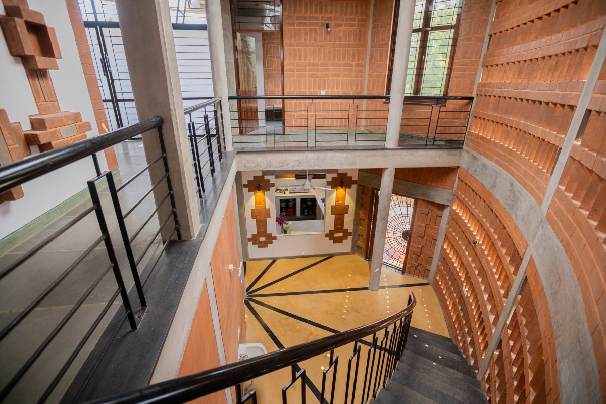 Staircase view of Aadhi Residence by RP Architects