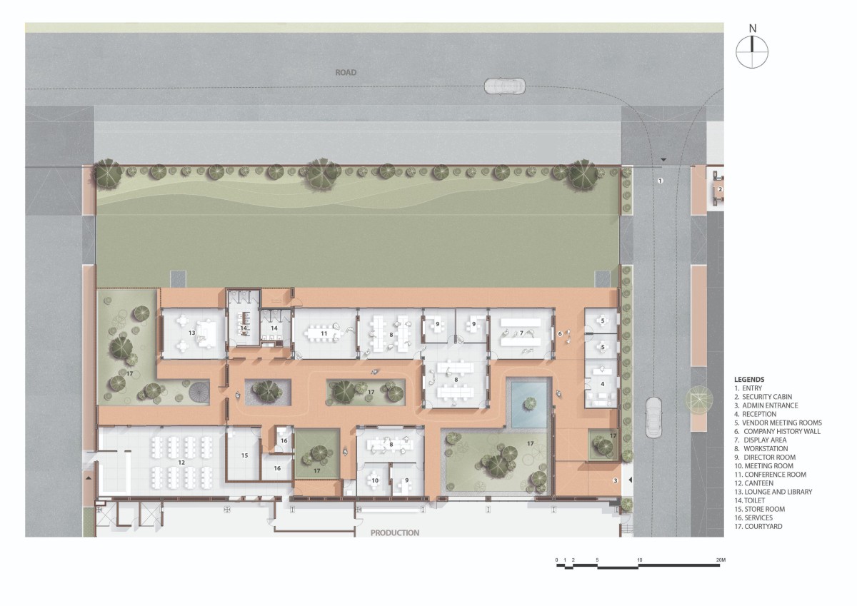 Plan of Metallic Bellows by KSM Architecture