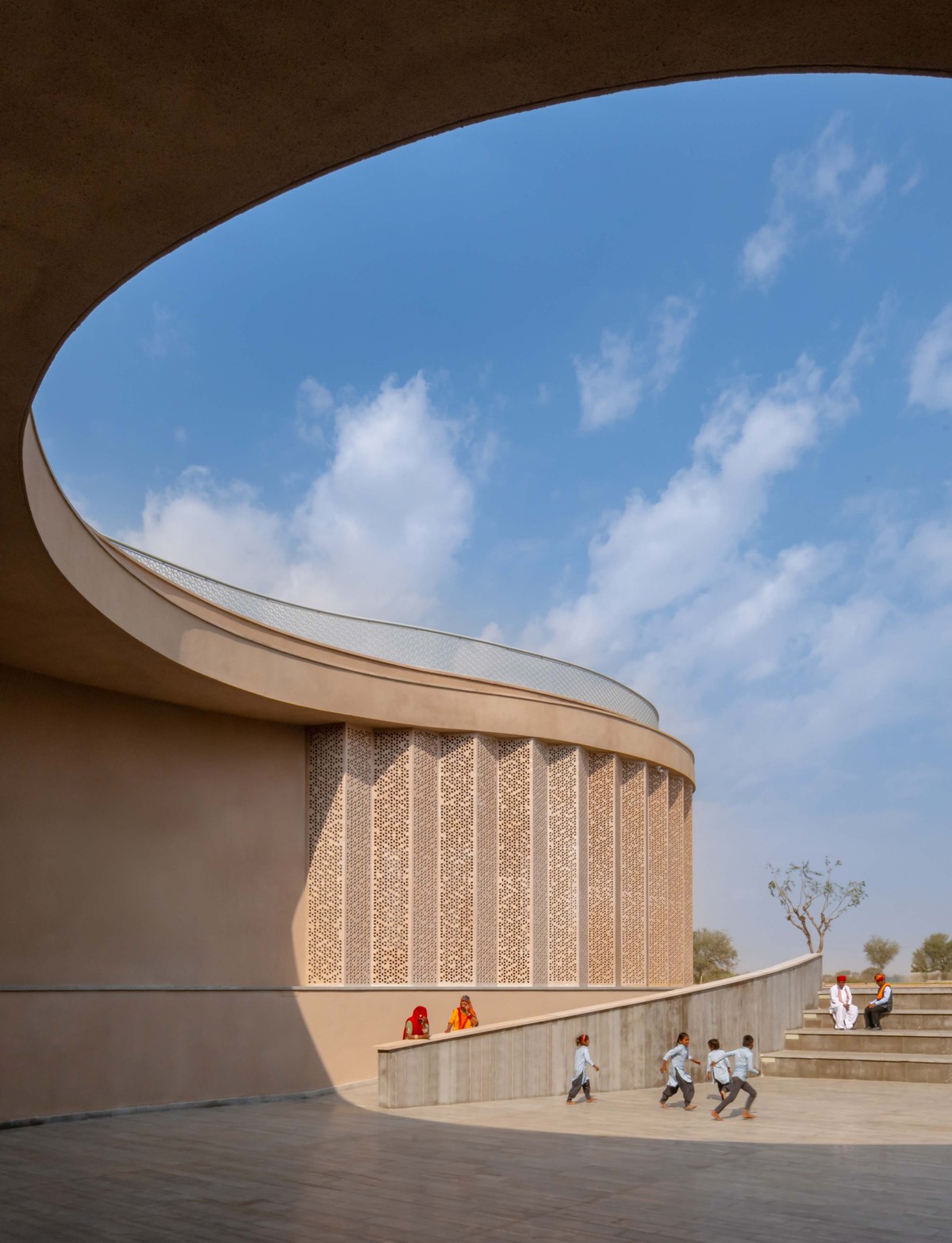 Amphitheater of Nokha Village Community Centre by Sanjay Puri Architects