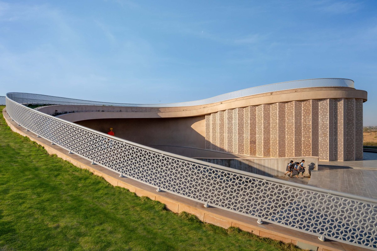 Exterior view of Nokha Village Community Centre by Sanjay Puri Architects