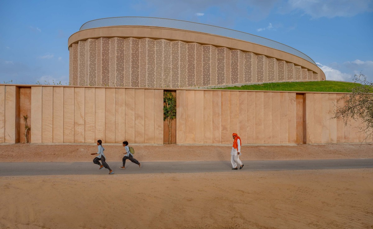 Exterior view of Nokha Village Community Centre by Sanjay Puri Architects