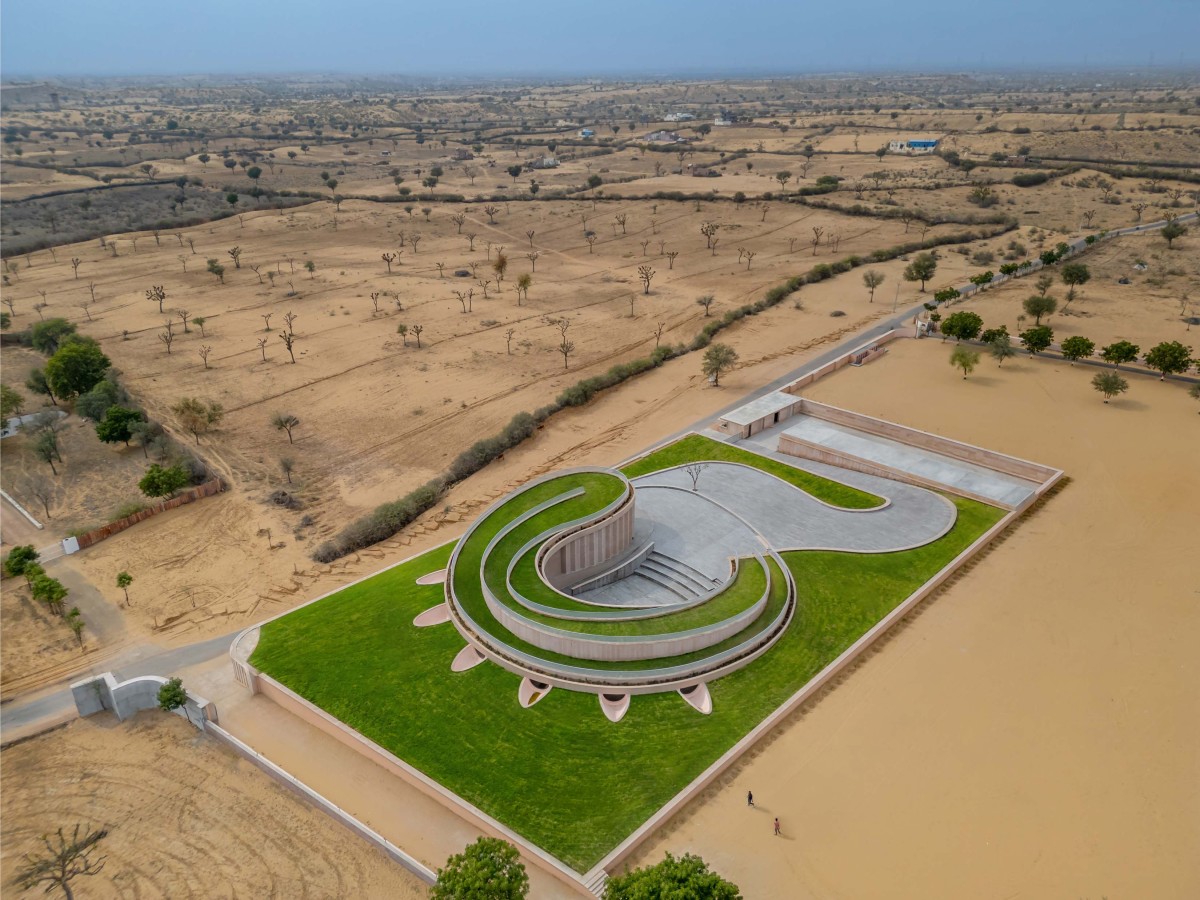 Bird eye view of Nokha Village Community Centre by Sanjay Puri Architects