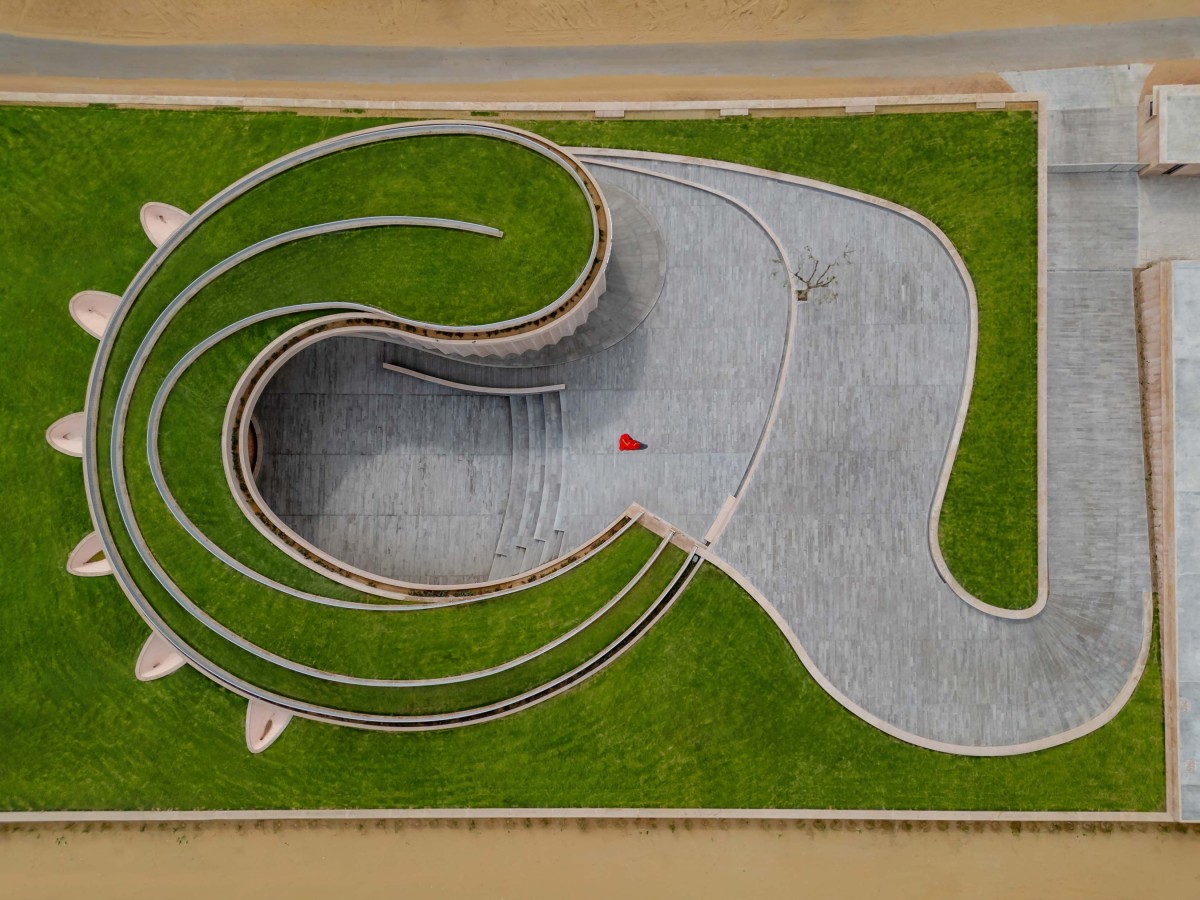 Bird eye view of Nokha Village Community Centre by Sanjay Puri Architects