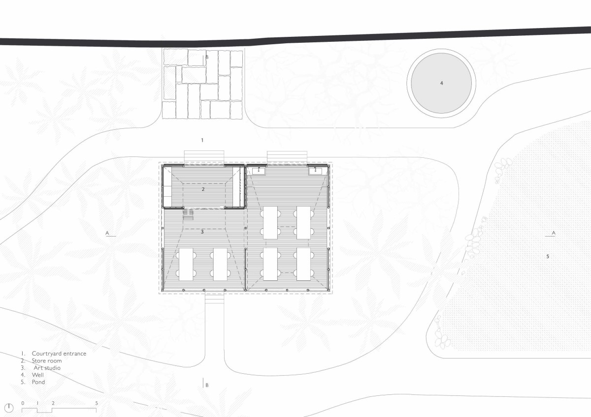 Plan of Mumbai Artist Retreat by Architecture BRIO