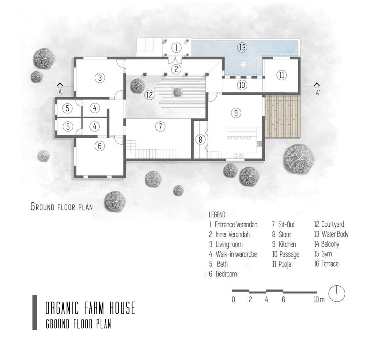 Ground Floor Plan of Yash Farms by Masons Ink Studio