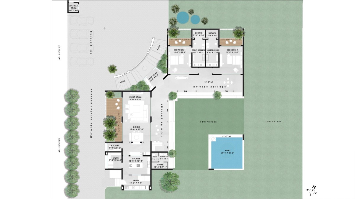 Plan of Sitish Parikh Farmhouse by Dipen Gada and Associates