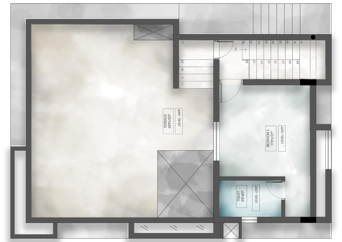 Terrace floor plan of Shivaprasad Residence by Kham Design