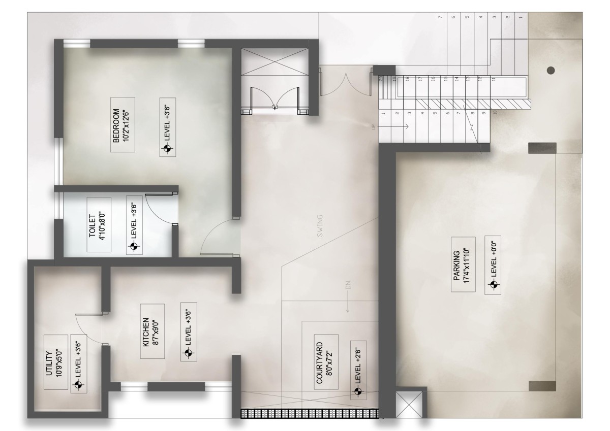 Ground floor plan of Shivaprasad Residence by Kham Design