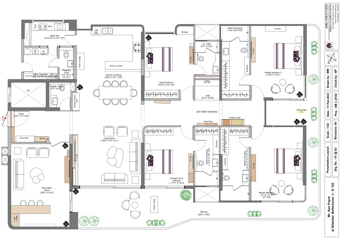 Plan of Popat's House by JNM Space Creators LLP