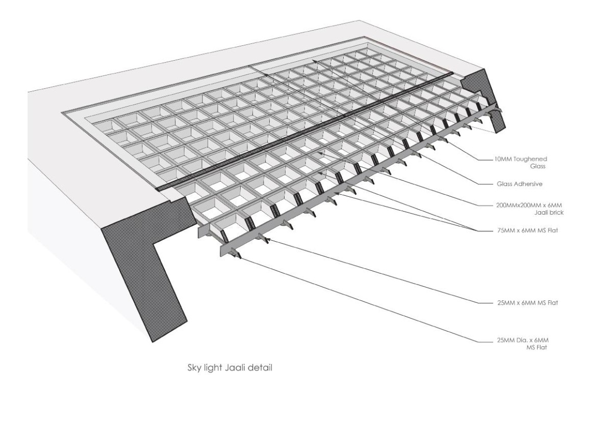 Skylight Jaali Detail of Utsaha Residence by Kosh Studios