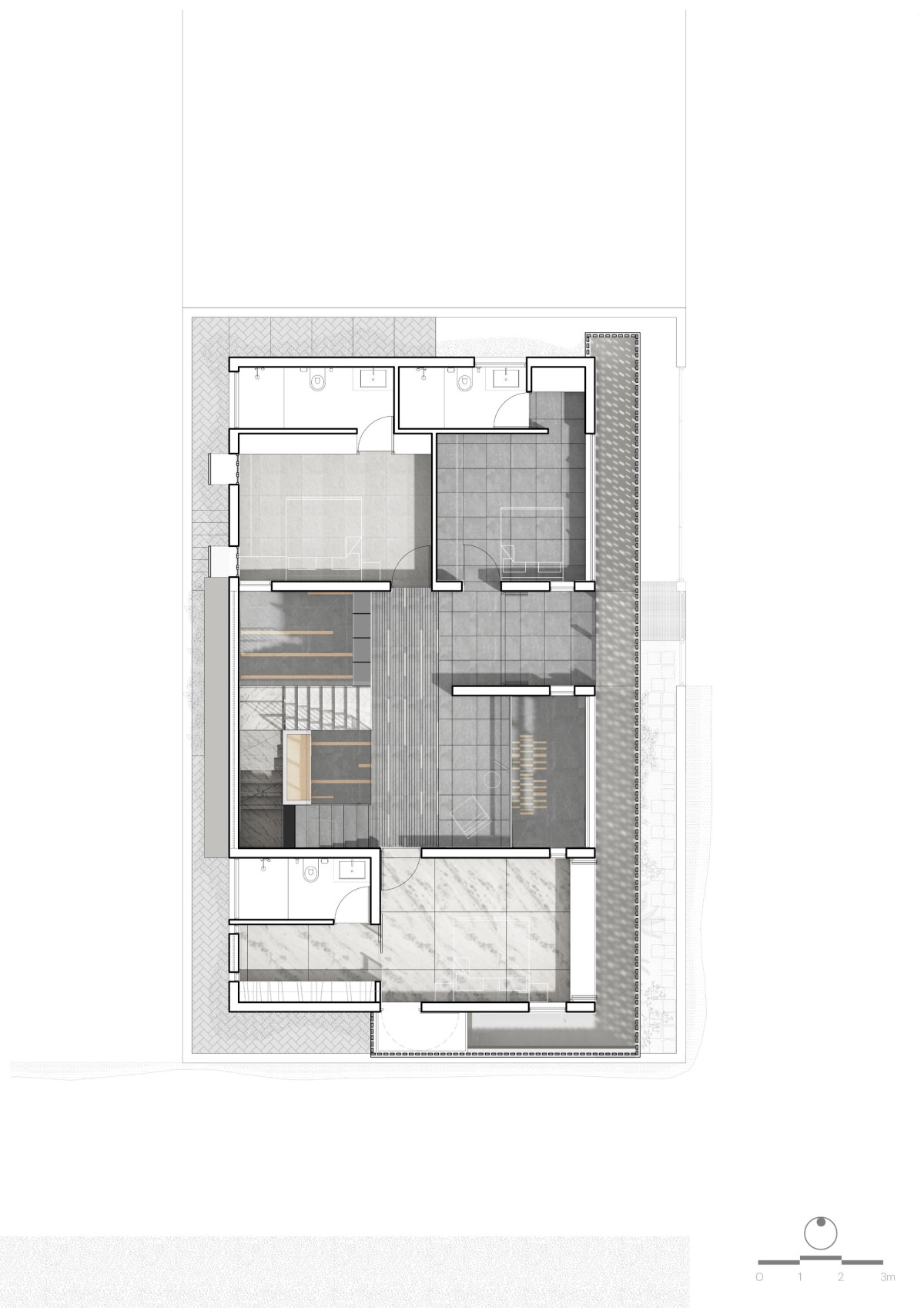 Second level plan of House of Two Realities by STO.M.P