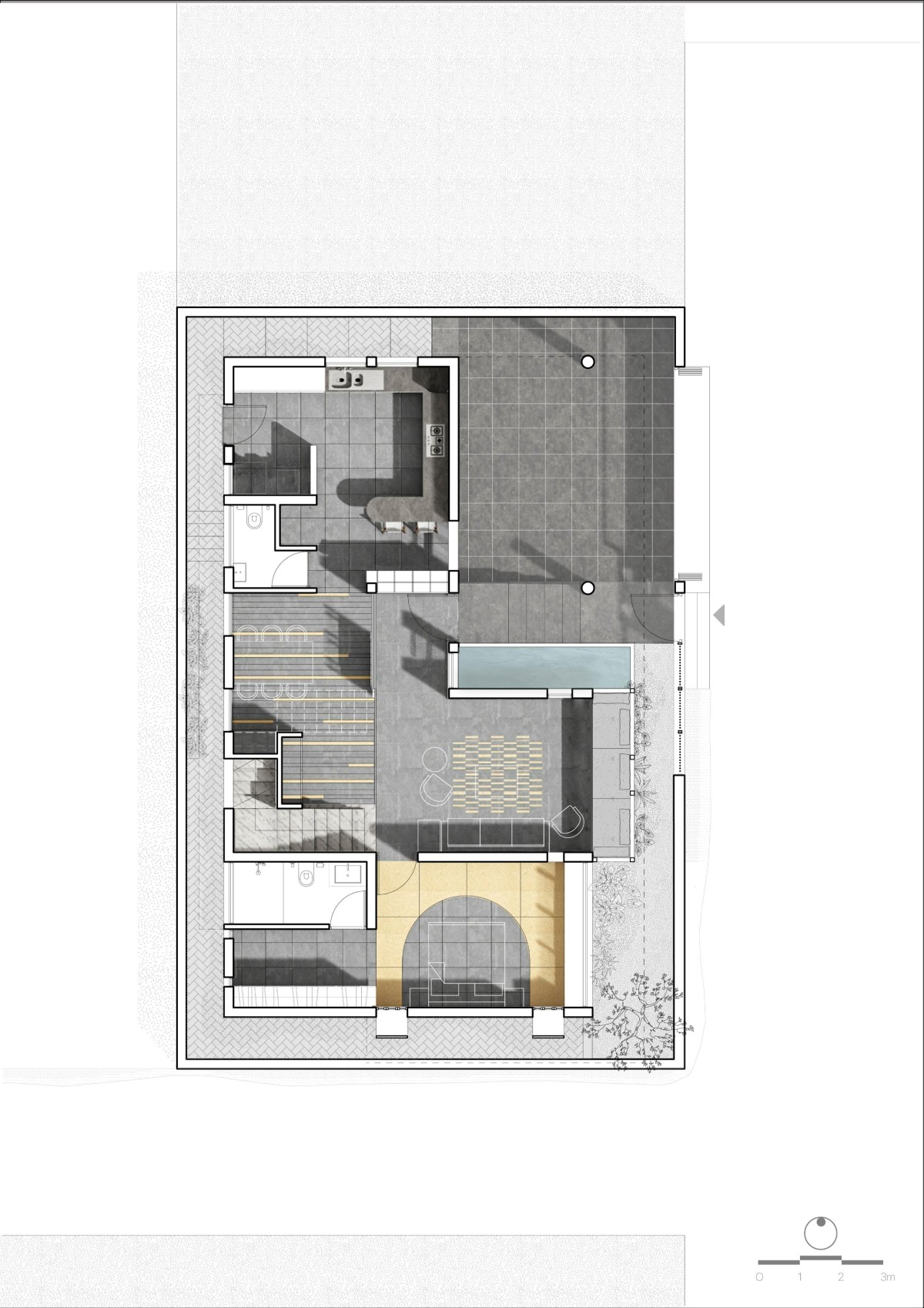 First level plan of House of Two Realities by STO.M.P