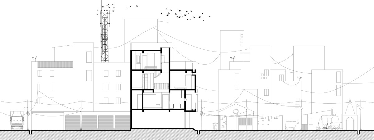 Section F of Compact House by Rahul Pudale Design