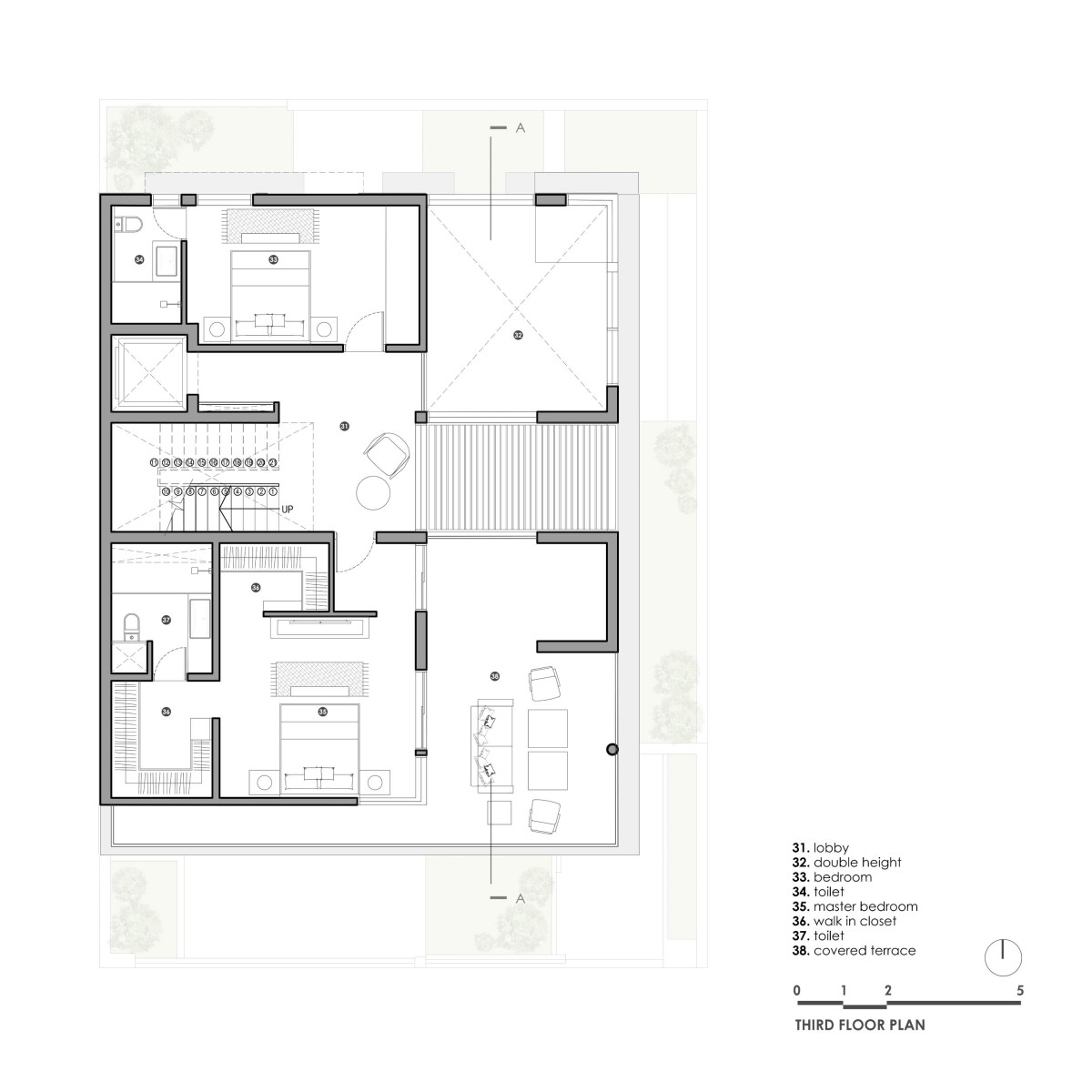 Third floor plan of Ganga 151 by Studio Habitect