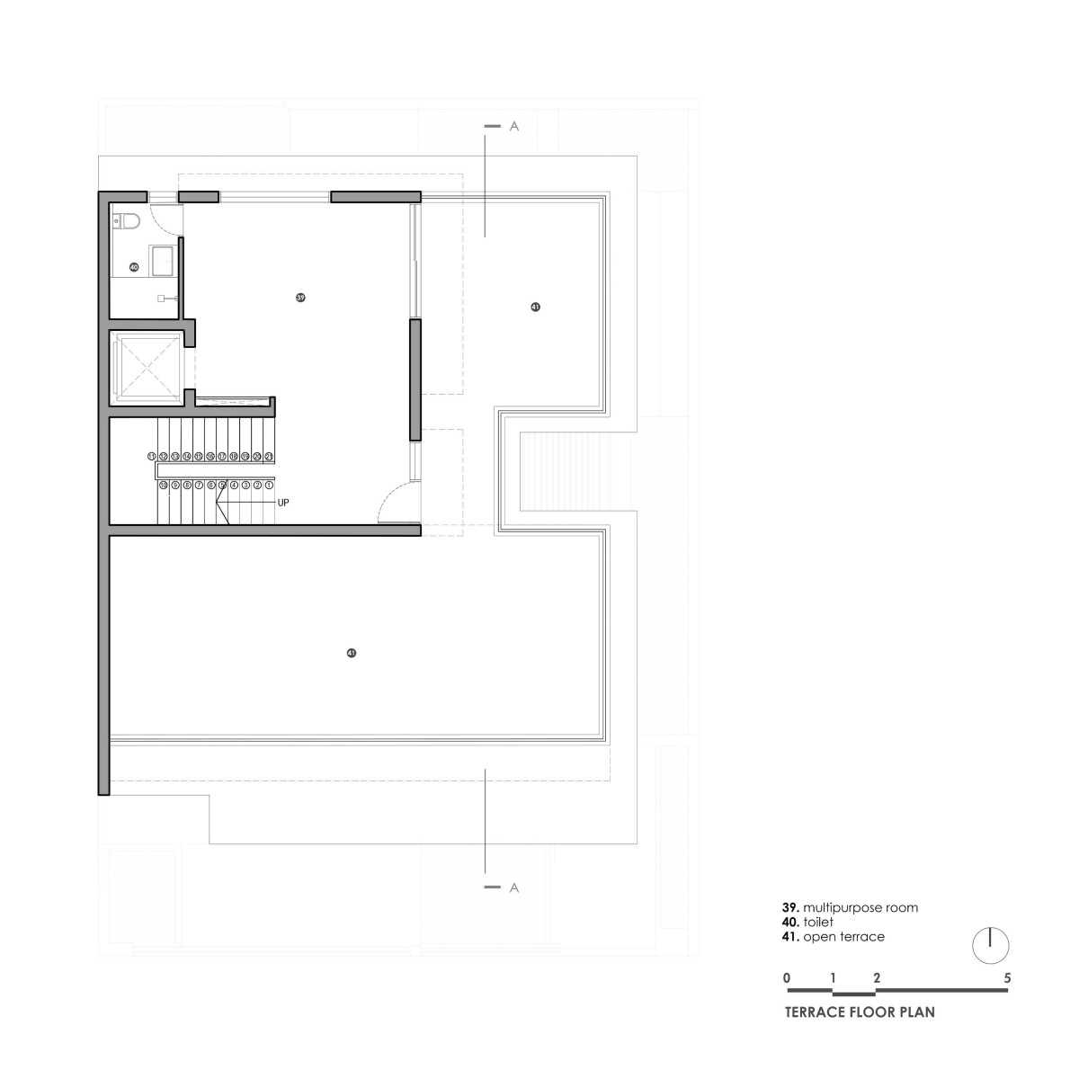 Terrace floor plan of Ganga 151 by Studio Habitect