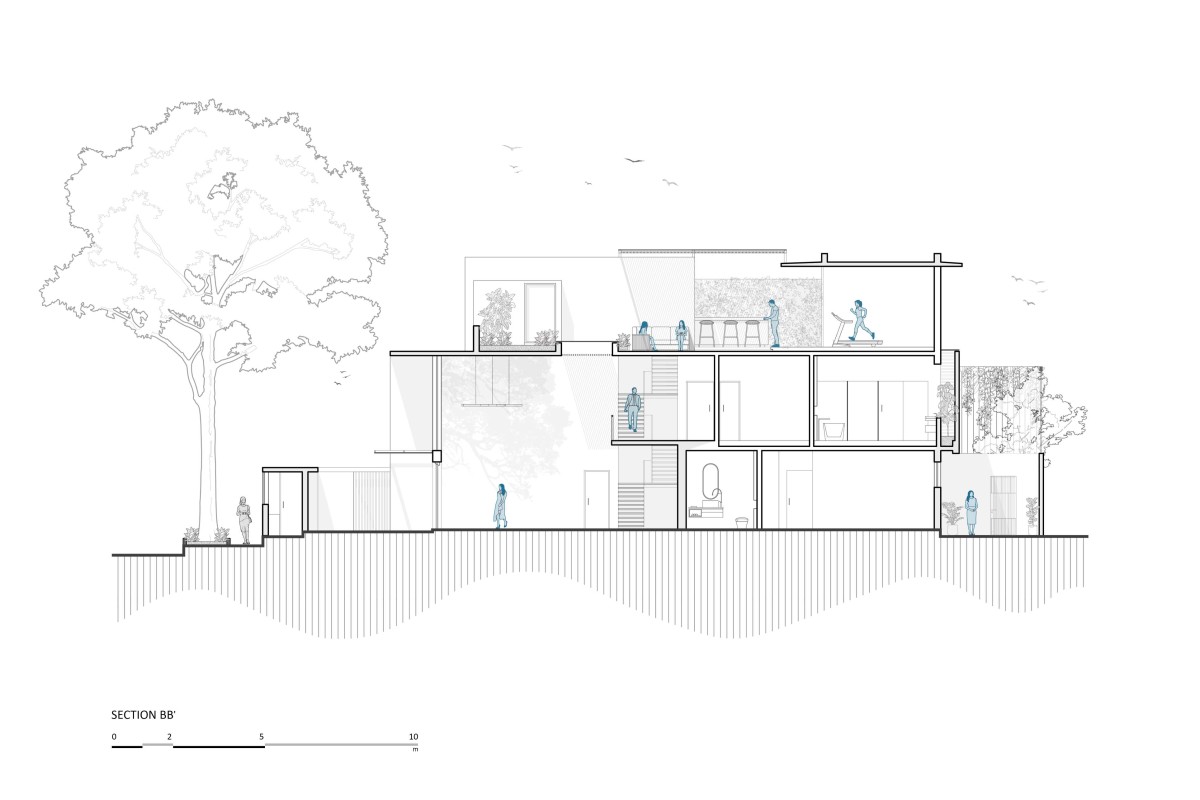 Section BB of K2 House by Studio Detail