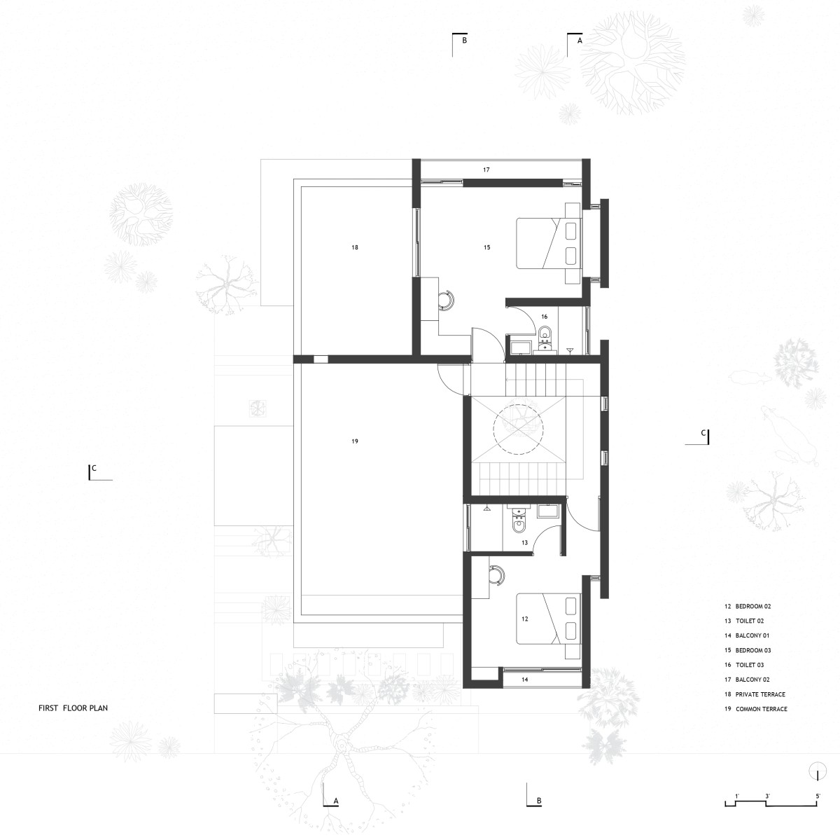 First Floor Plan of Private Residence 02 2023 by Madras Spaces