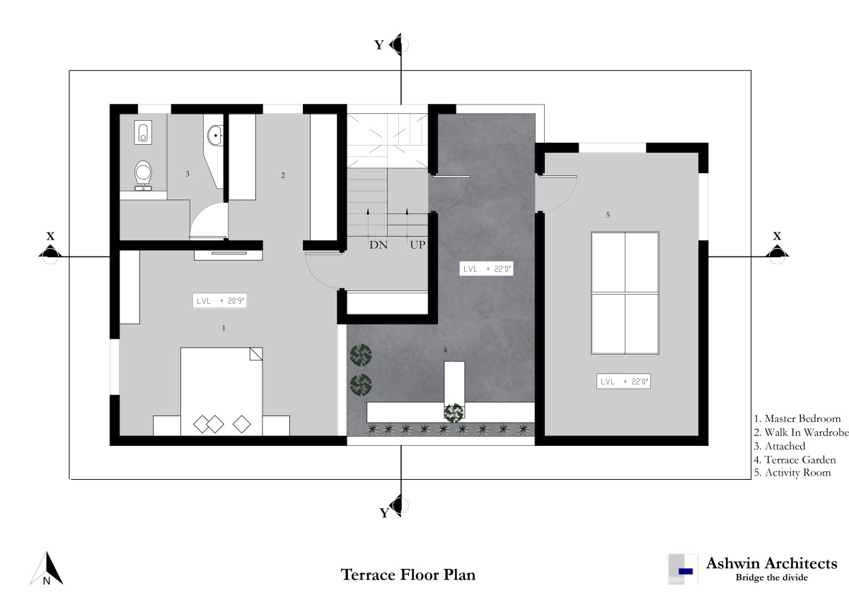 Terrace Floor Plan of Linga Bhairavi by Ashwin Architects