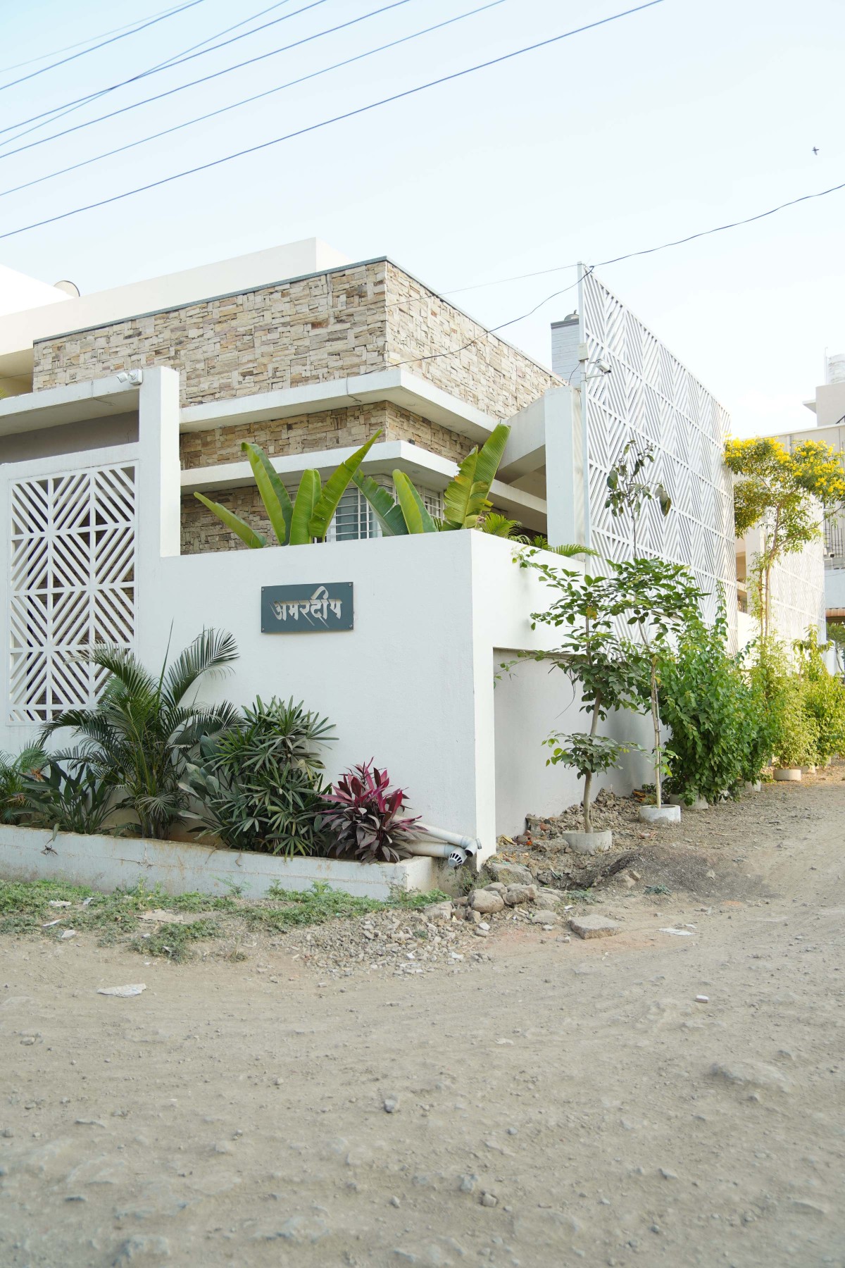 Exterior view of Amardeep Villa by Shraddha Sadamate Architect