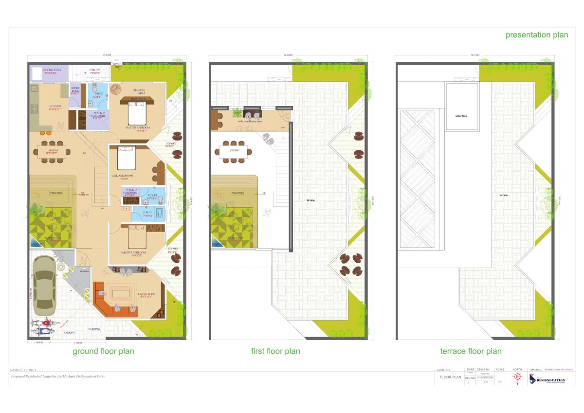 Plans of Amardeep Villa by Shraddha Sadamate Architect