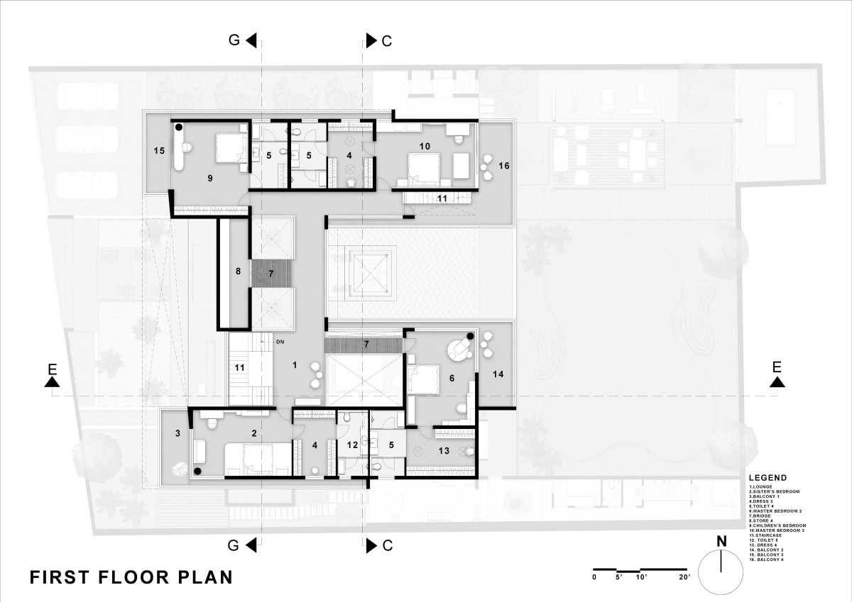 First Floor Plan of Sanctum Villa by VPA Architects