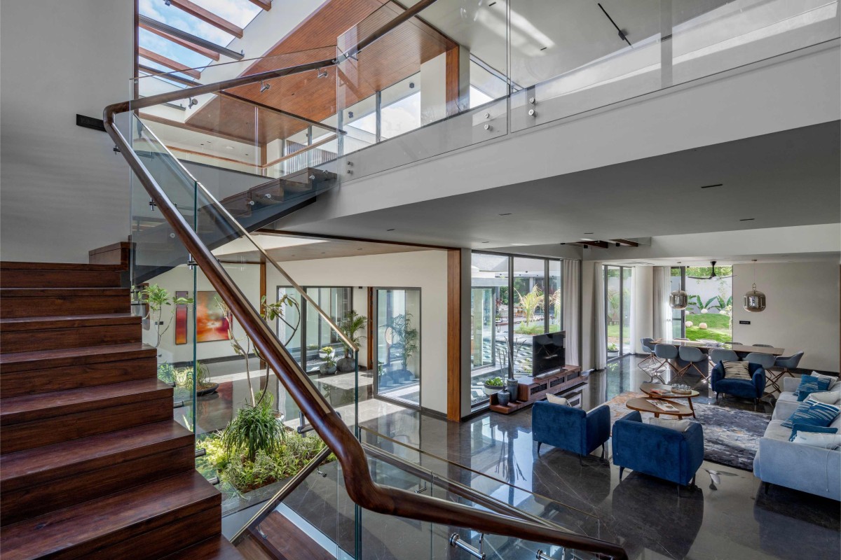 View from staircase of Sanctum Villa by VPA Architects