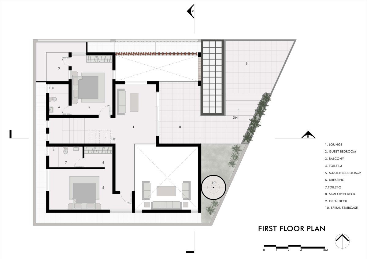 First Floor Plan of Terra Mask House by ARARCH Design Studio