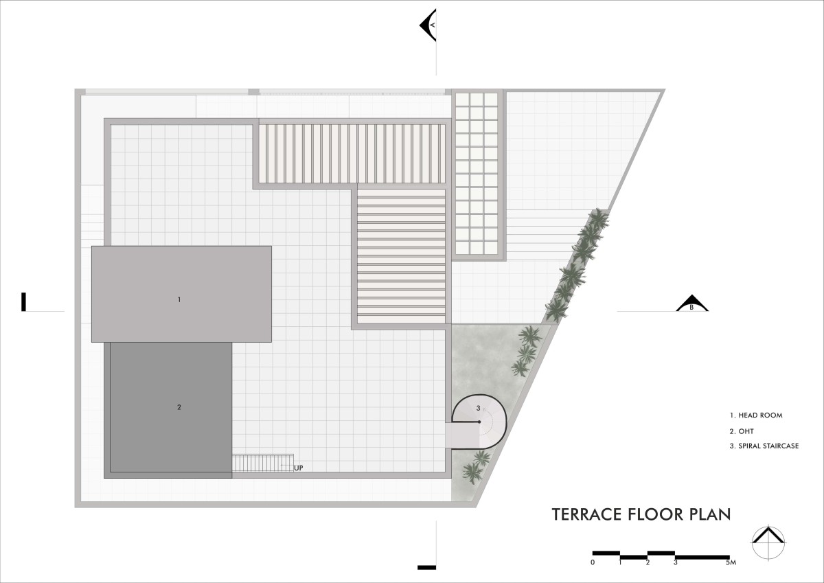 Terrace Floor Plan of Terra Mask House by ARARCH Design Studio