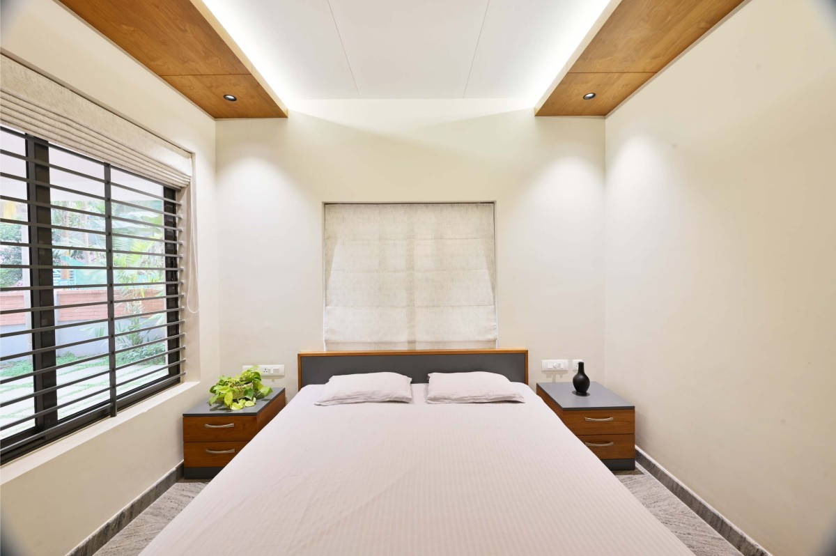 Bedroom 3 of Brick Screen House by HONEYCOMB Architects