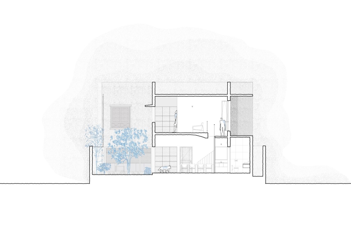 Section across the dining of Billy O’Tea by STO.M.P