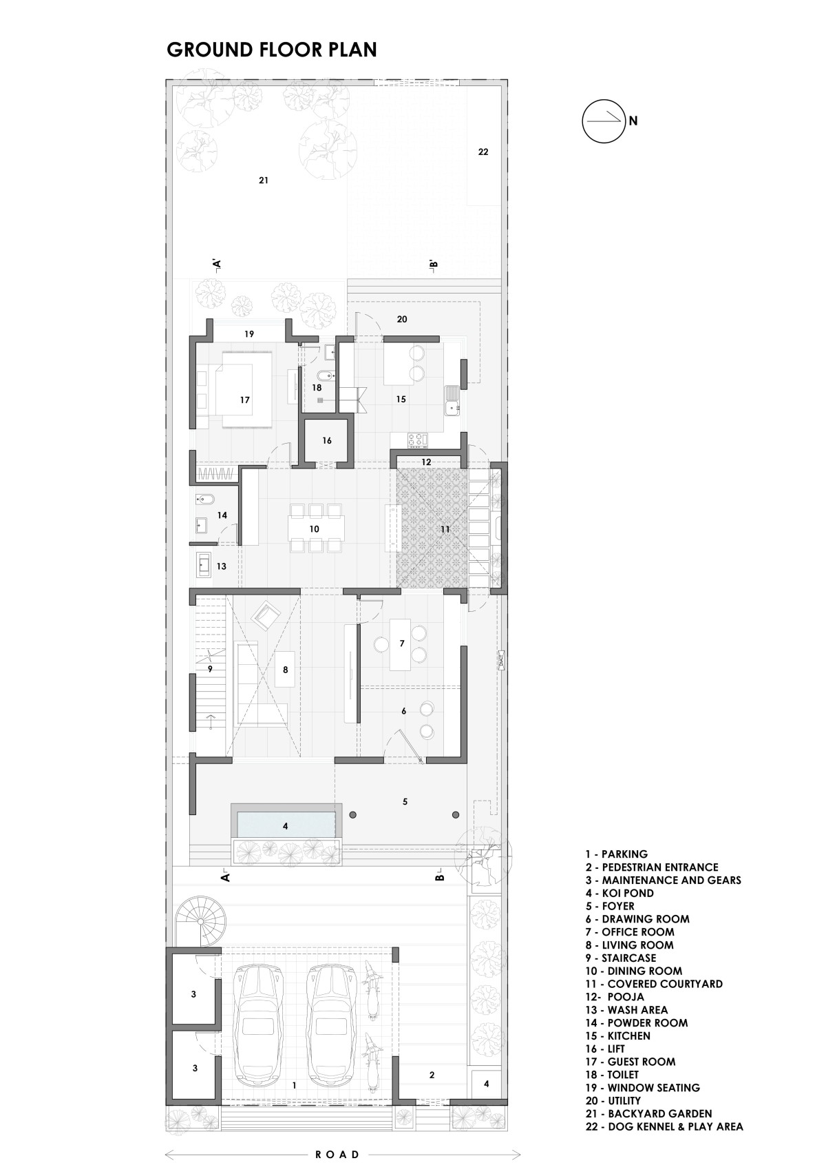 Ground floor plan of The House of Frames by Studio Riba