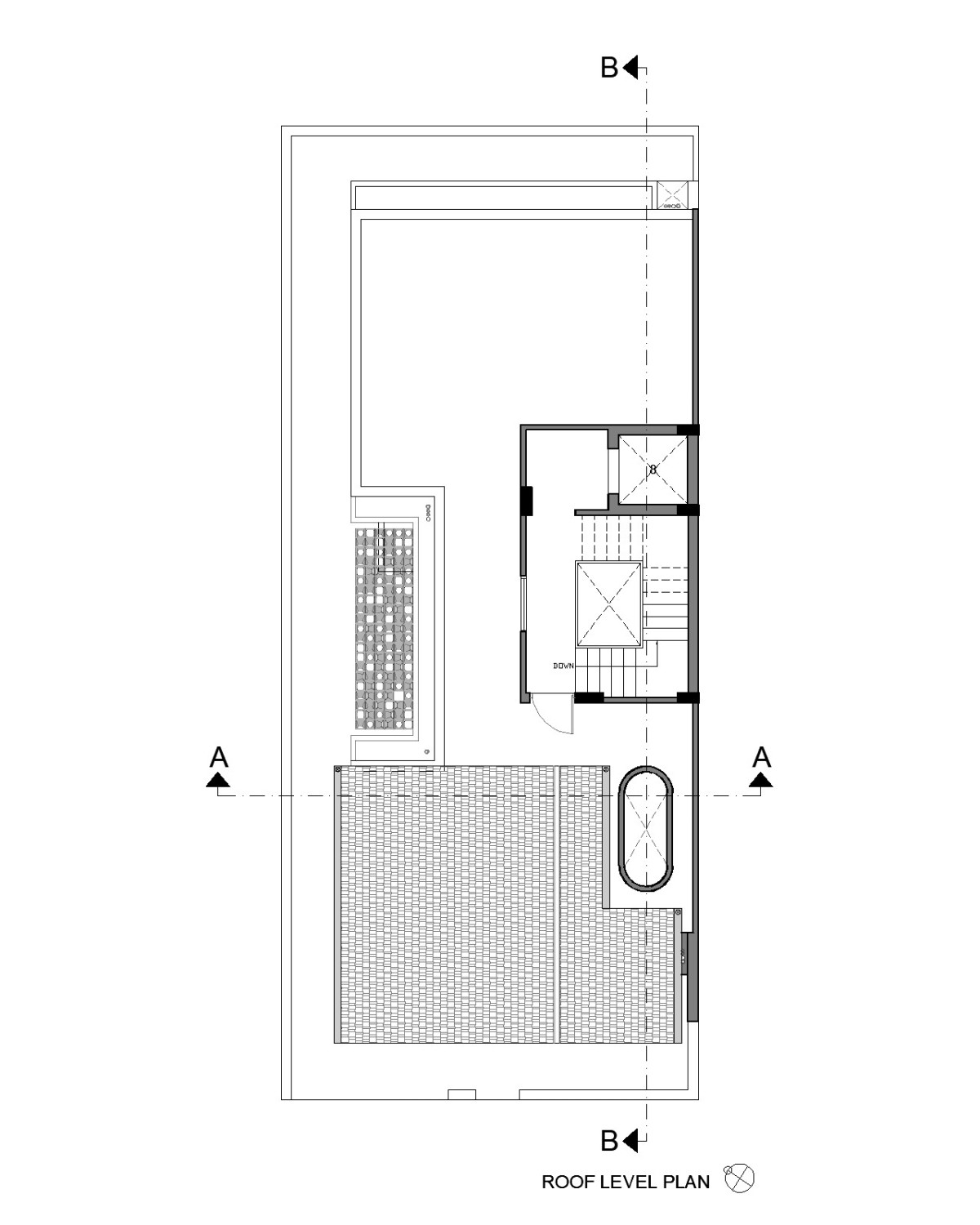 Roof plan of Chainani House by Jagrut Shah Architect and Associates