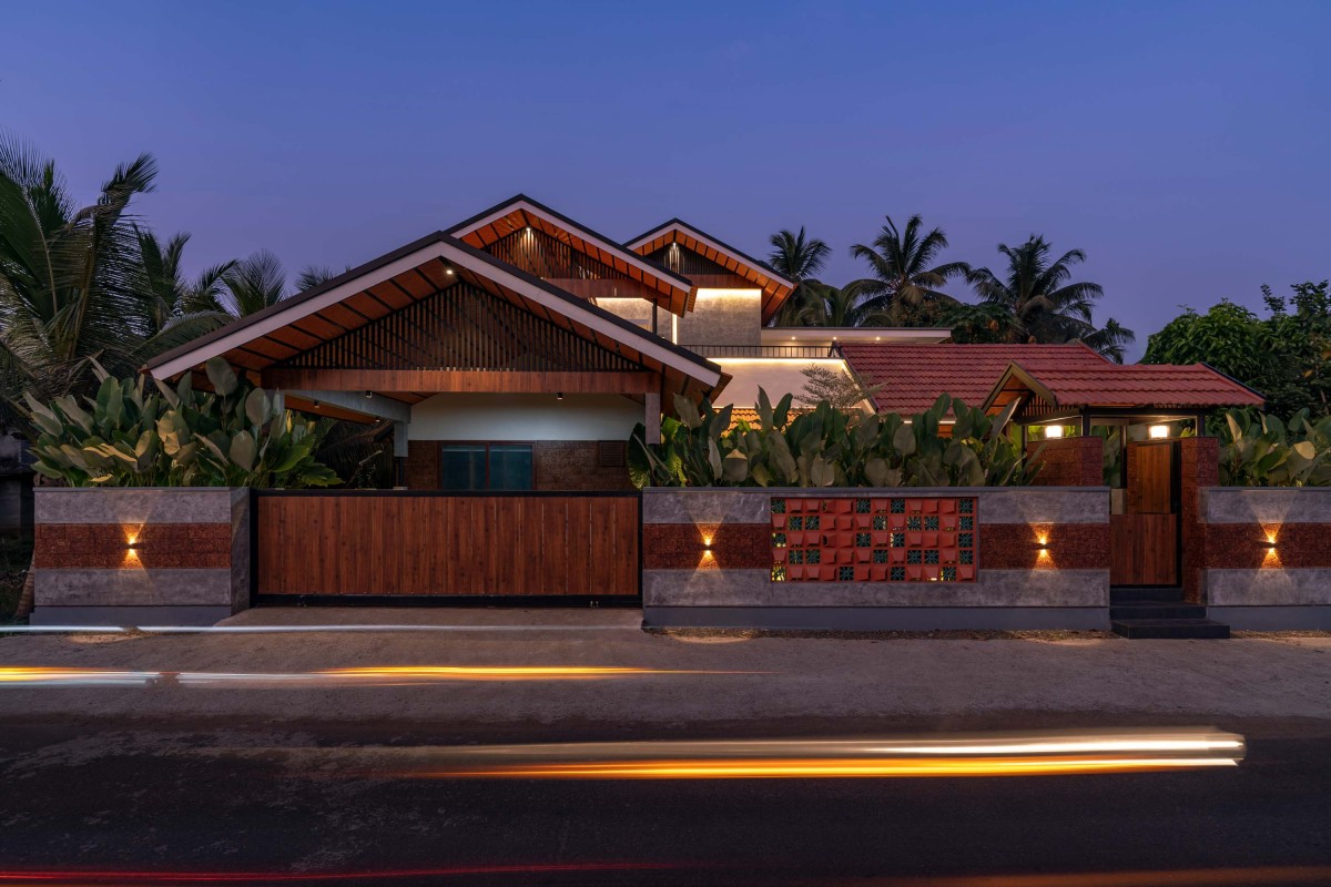 Dusk light exterior view of Saswatha by GVQ Architecture Studio