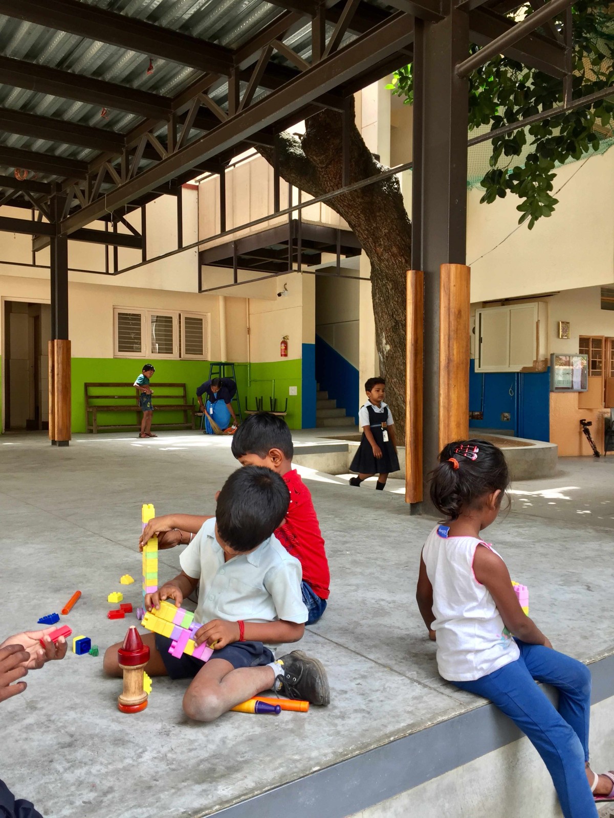 Assembly and Play area of RBANMS School by Mathew and Ghosh Architects