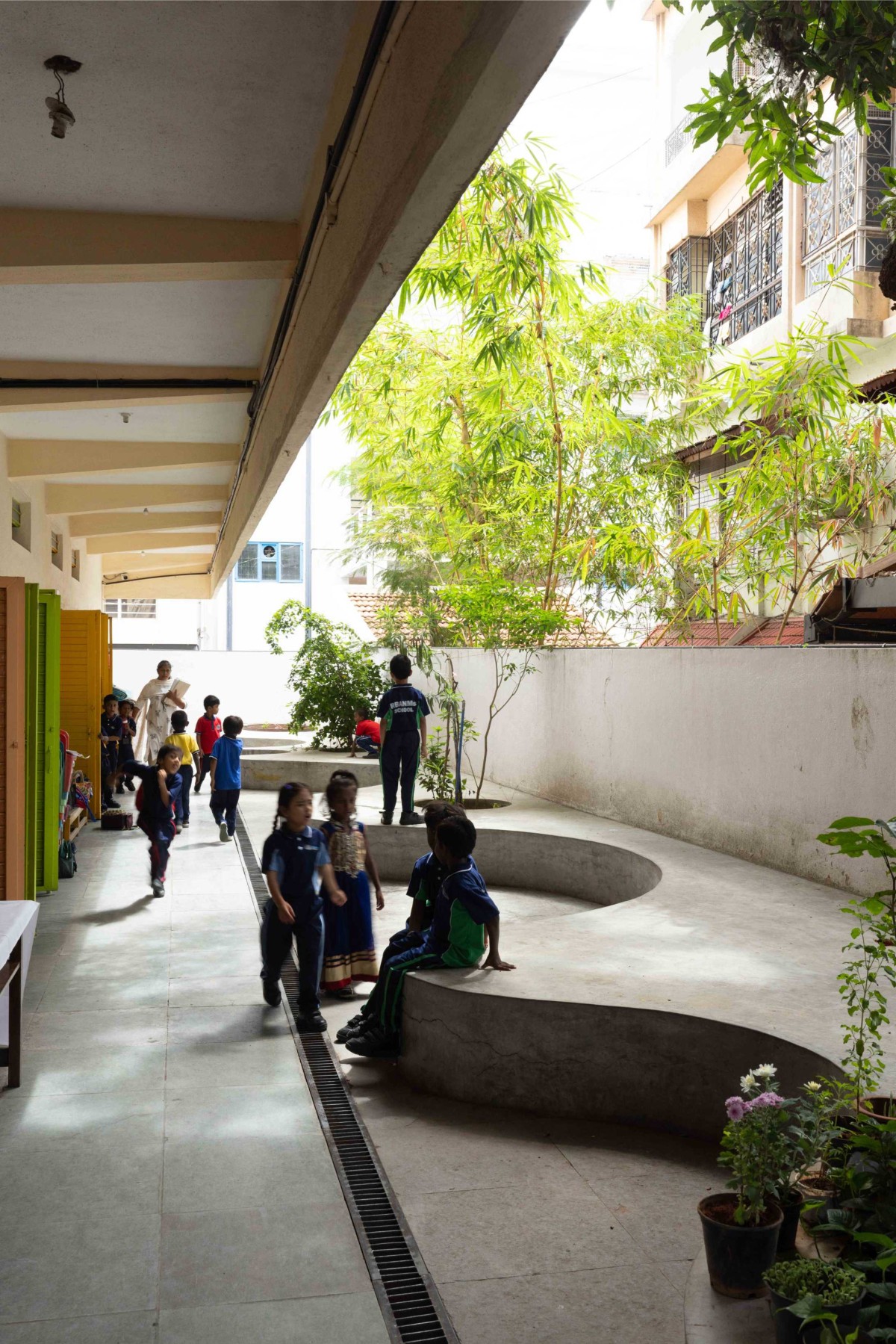 Play area of RBANMS School by Mathew and Ghosh Architects