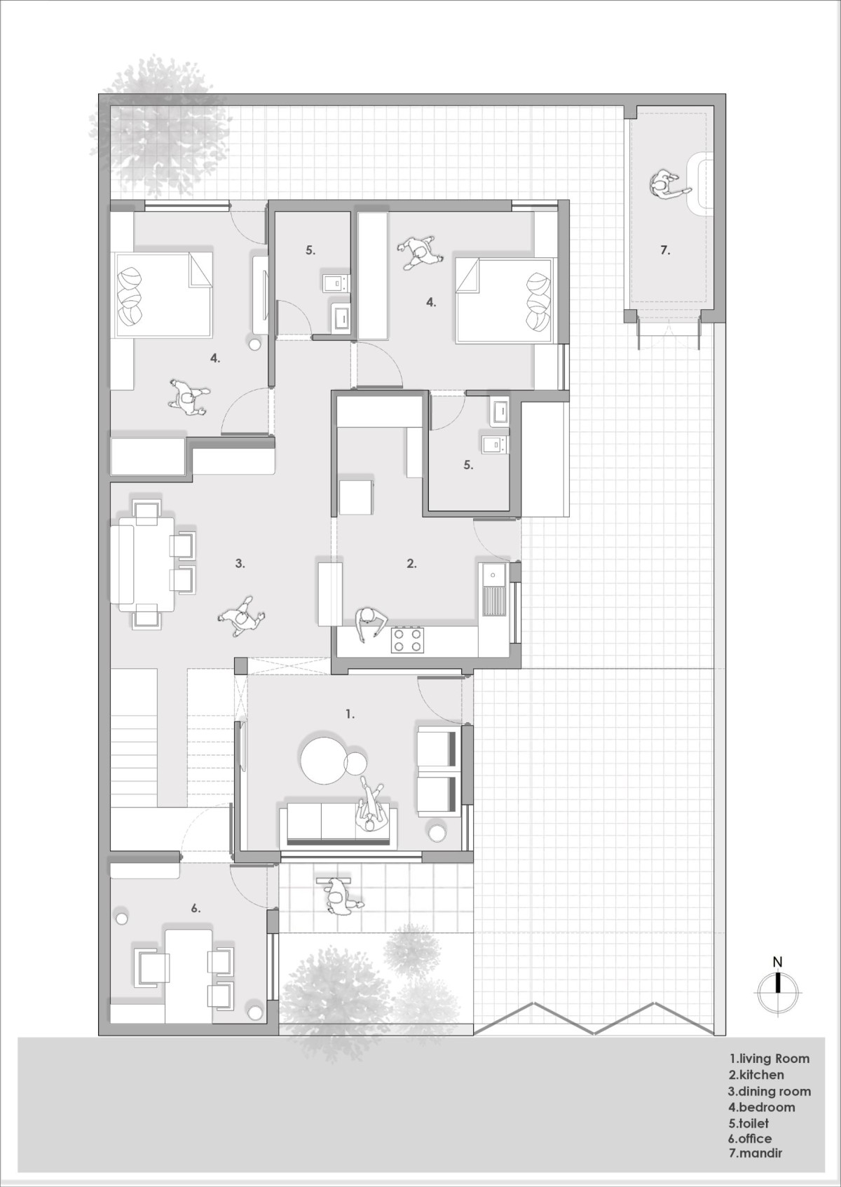 Ground floor plan of The Paradigm Shift by Space Goals Design Studio