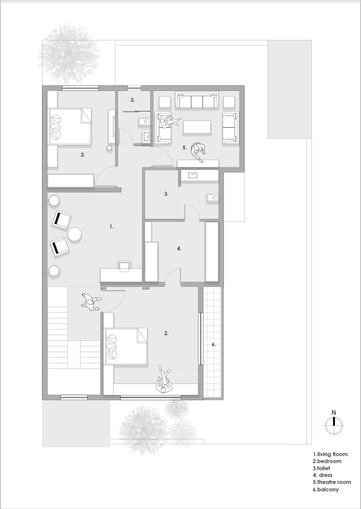 First floor plan of The Paradigm Shift by Space Goals Design Studio