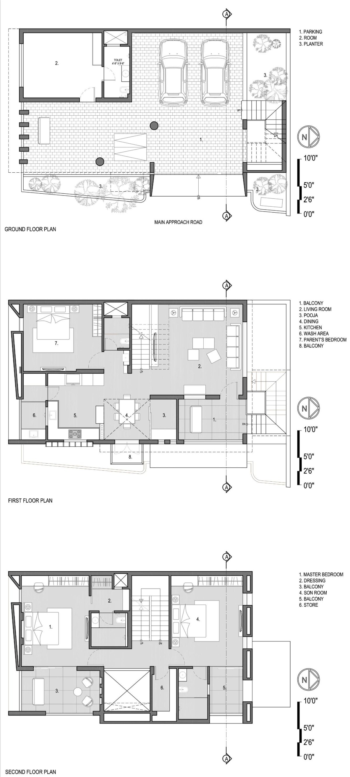 Plans of Osho House by Dinterplay Architects