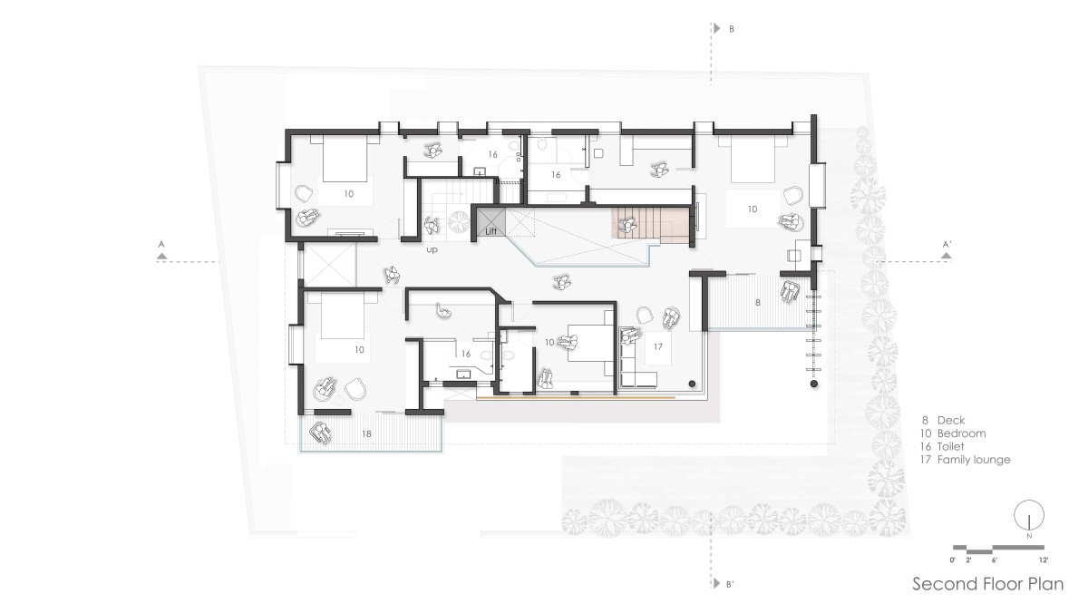 Second Floor Plan of The Urban Lantern by Manthan Architects