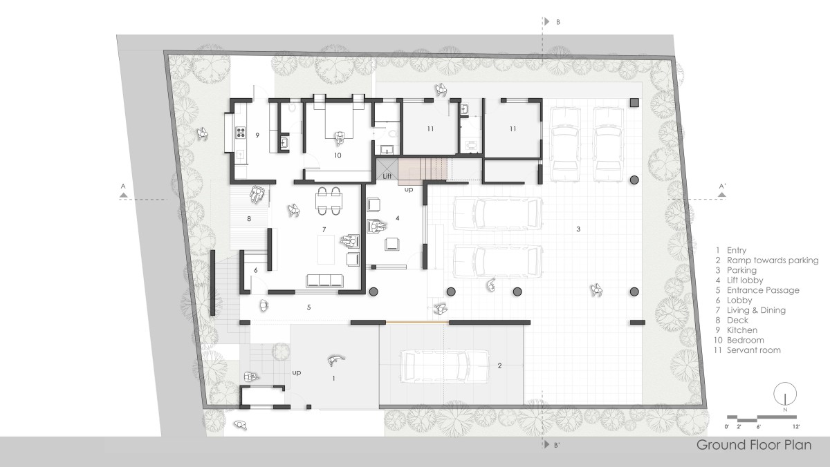 Ground Floor Plan of The Urban Lantern by Manthan Architects