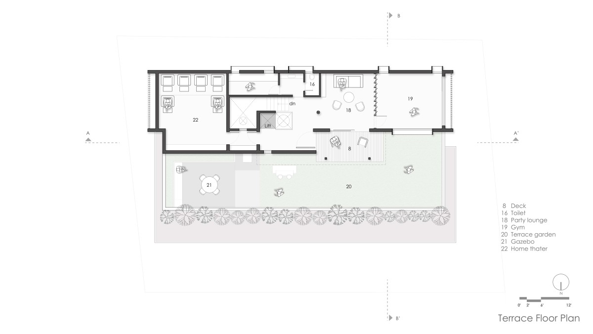 Terrace Plan of The Urban Lantern by Manthan Architects