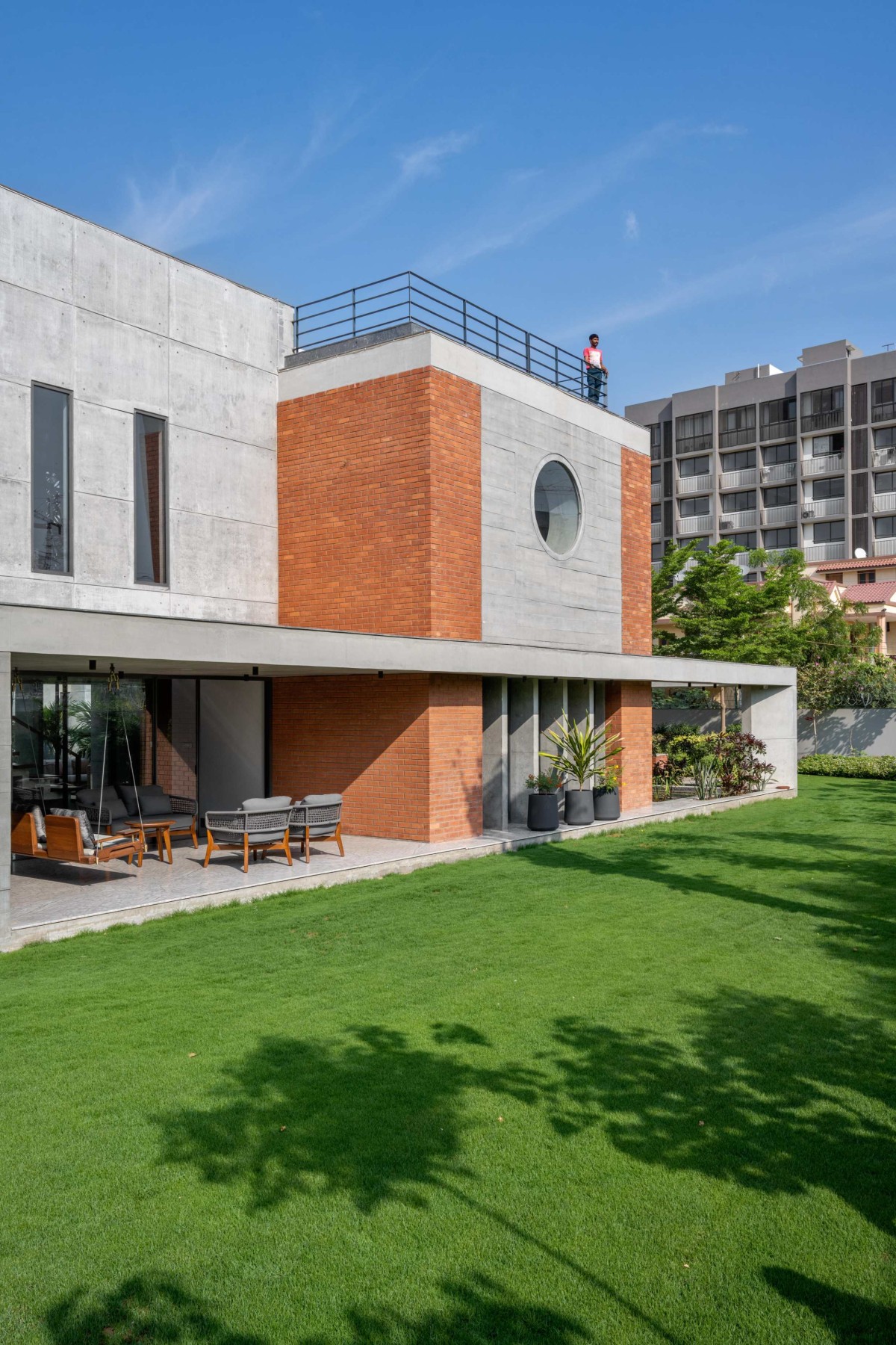 Exterior view of Mehul Patel Residence by Groundwork Architecture