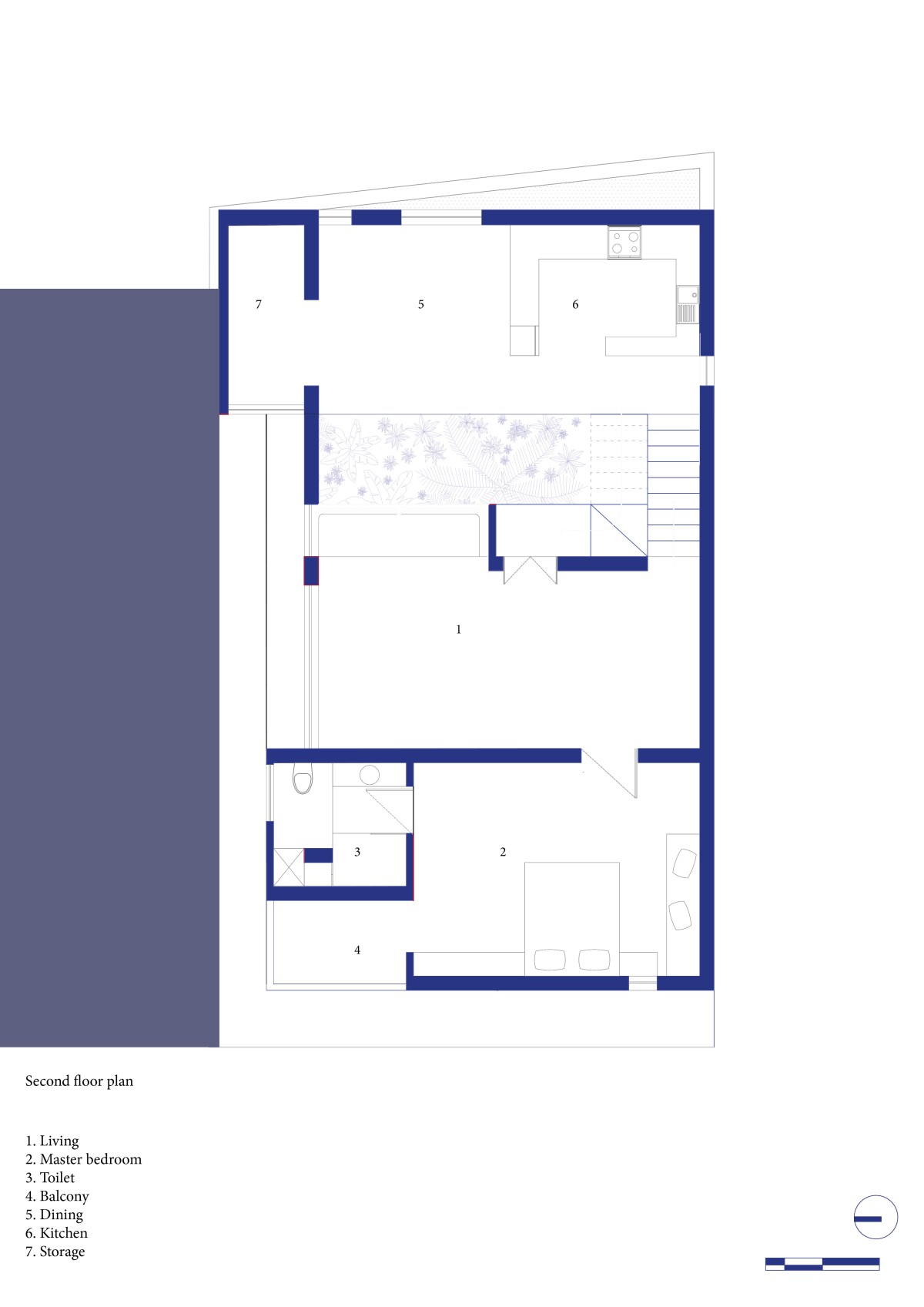 Second floor plan of Tiered Realm by Fictional Project