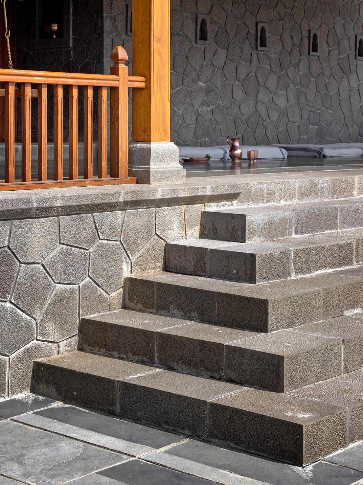 Detailed shot of entrance steps of Chavan Wada by Area Planners