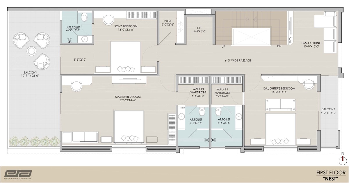 First floor plan of Nest by Era Architect & Associates