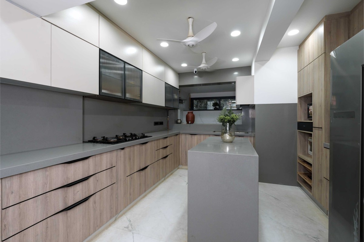 Kitchen of Kedia Bungalow by Plus V Architects