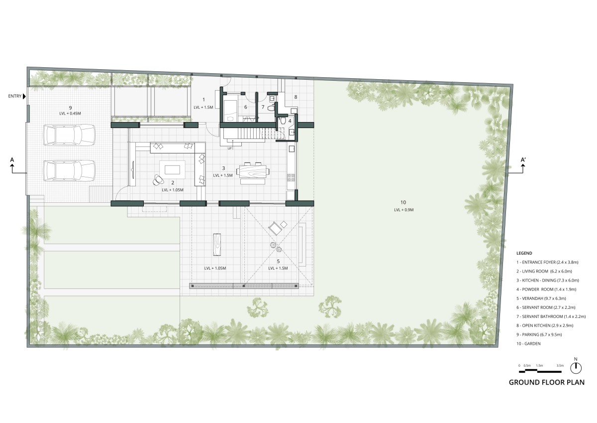 Ground Floor Plan of The Raw Abode by The Brick Tales